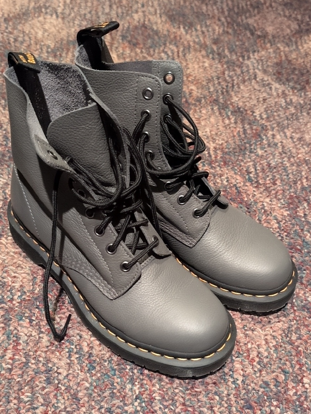 Dr. Martens Gray Lace-Up Boots Pascal